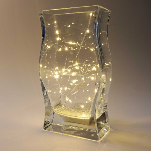 40 Warm White Battery Powered Fairy Lights on Silver Wire. Firefly Lights with Timer