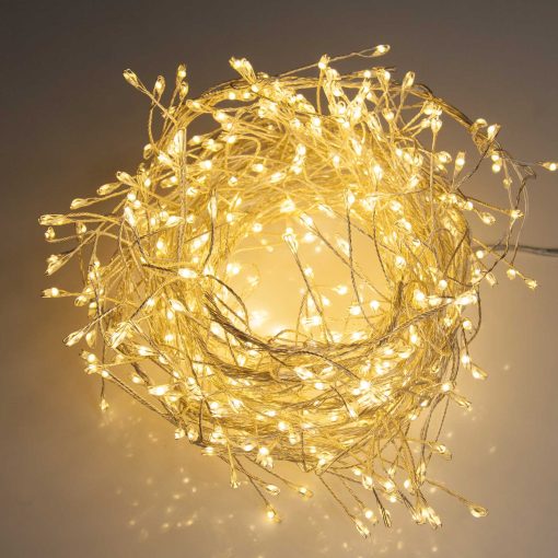 Premium LED Cluster Lights. 480 Warm White LEDs on Silver wire. Plug in Garland fairy lights.