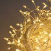 Premium LED Cluster Lights. 480 Warm White LEDs on Silver wire. Plug in Garland fairy lights.