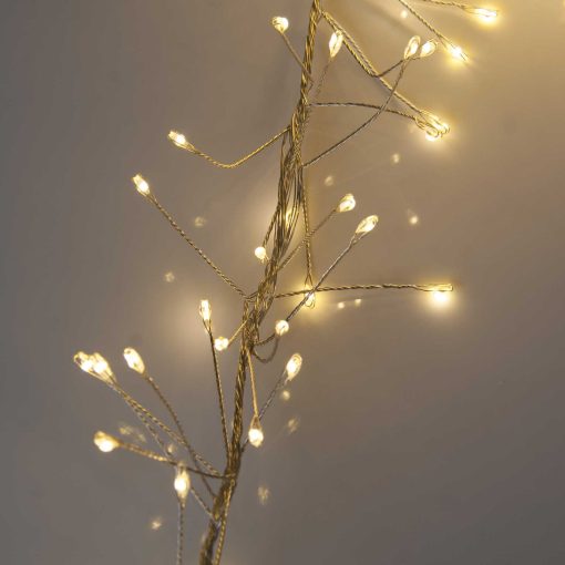 Premium LED Cluster Lights. 480 Warm White LEDs on Silver wire. Plug in Garland fairy lights.
