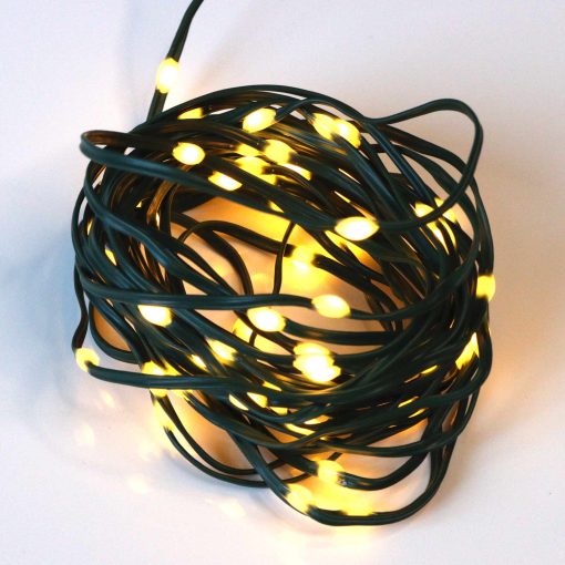 60 Warm White Battery Powered Fairy Lights on Green Wire. Multifunction with Timer