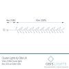 M800CLU-6V-WW-GR-Dimensions-I 800 Warm White Static/ Twinkle Cluster Lights with Timer on green wire. Plug in garland fairy lights. Available Nov 2026.