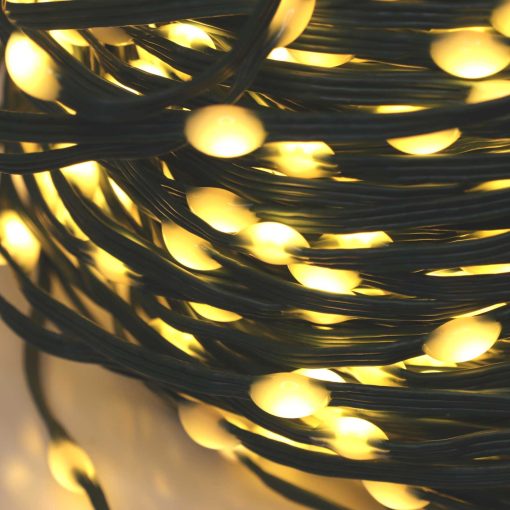 M800STR-31V-WW-GR-T-08 800 Warm White Twinkling LED String Lights on Green Wire. Plug in Fairy Lights.