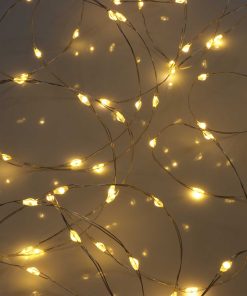 MLED100STR-5V-WW-01 100 Warm White LED Fairy Lights on Silver Wire. Remote, Dimmer, Timer & Multifunction. Plug in String Lights