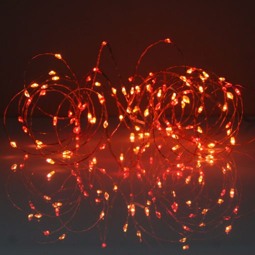 100 Sunset® Micro Lights, Multi Function Fairy String Lights in red, orange & yellow. With remote control.