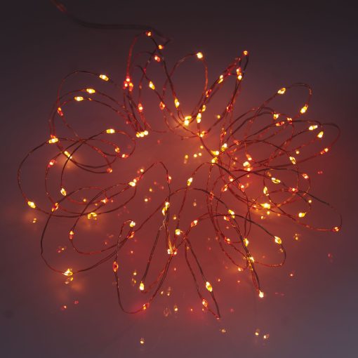 100 Sunset® Micro Lights, Multi Function Fairy String Lights in red, orange & yellow. With remote control.