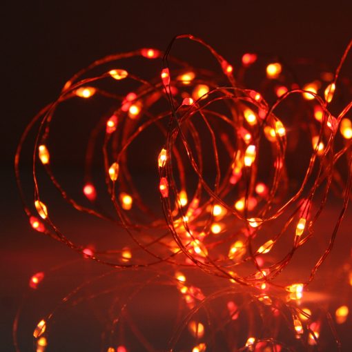 100 Sunset® Micro Lights, Multi Function Fairy String Lights in red, orange & yellow. With remote control.