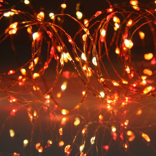 100 Sunset® Micro Lights, Multi Function Fairy String Lights in red, orange & yellow. With remote control.