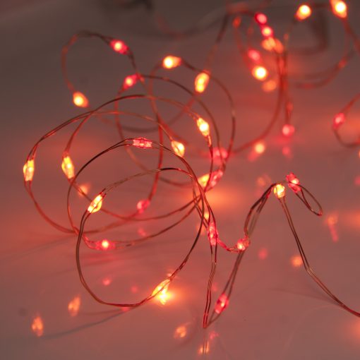 MLED40STRBATSS2CP1 40 Sunset®2 Battery Powered Fairy Lights on Copper Wire. Red & Orange/Amber Firefly Lights with Timer