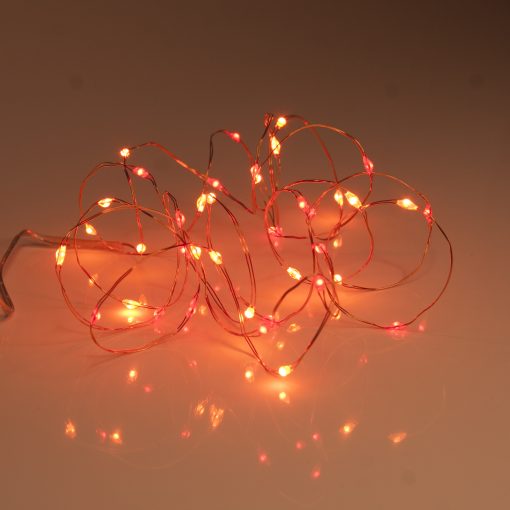 MLED40STRBATSS2CP2 40 Sunset®2 Battery Powered Fairy Lights on Copper Wire. Red & Orange/Amber Firefly Lights with Timer