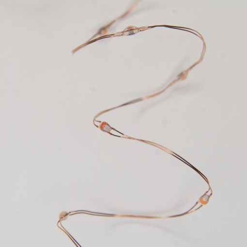 MLED40STRBATSS2CP_4411 40 Sunset®2 Battery Powered Fairy Lights on Copper Wire. Red & Orange/Amber Firefly Lights with Timer