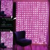 320 RGB Curtain Lights on Silver Wire. Plug in Fairy Lights with Remote.