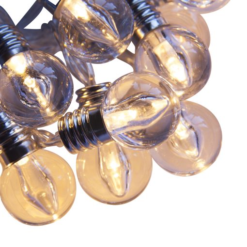 Indoor mini festoon lights with 16 Warm White LEDs on Clear Cable. Battery powered fairy lights with timer