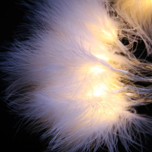 QB-LED16F-STR-BAT-WW-TR-03 Feather Lights with Warm White LEDs. Battery Powered Fluffy Fairy Lights with Timer
