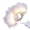 QB-LED16F-STR-BAT-WW-TR Feather Lights with Warm White LEDs. Battery Powered Fluffy Fairy Lights with Timer