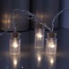 QB-LED16ST-JAR-BAT-WW-TR-02 Retro Glass Jar Fairy Lights. Vintage Warm White String Lights. Frosty Glass Jars with Timer