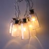 QB-LED16ST-JAR-BAT-WW-TR Retro Glass Jar Fairy Lights. Vintage Warm White String Lights. Frosty Glass Jars with Timer