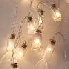 QB-LED16ST-JAR-BAT-WW-TR_09 Retro Glass Jar Fairy Lights. Vintage Warm White String Lights. Frosty Glass Jars with Timer