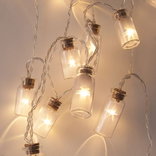 QB-LED16ST-JAR-BAT-WW-TR_09 Retro Glass Jar Fairy Lights. Vintage Warm White String Lights. Frosty Glass Jars with Timer