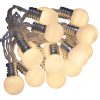 QB_LED16_E14BULB_BAT_WW_TR_OP Indoor/Outdoor mini opaque festoon lights with 16 Warm White LEDs on Clear Cable. Battery powered fairy lights with timer