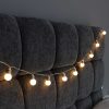QB_LED16_E14BULB_BAT_WW_TR_OP_04 Indoor/Outdoor mini opaque festoon lights with 16 Warm White LEDs on Clear Cable. Battery powered fairy lights with timer