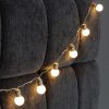 QB_LED16_E14BULB_BAT_WW_TR_OP_05 Indoor/Outdoor mini opaque festoon lights with 16 Warm White LEDs on Clear Cable. Battery powered fairy lights with timer