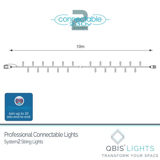 String-Dimensions Professional Connectable Cold White String Lights (Add-on Set)