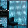 320 RGB Curtain Lights on Silver Wire. Plug in Fairy Lights with Remote.