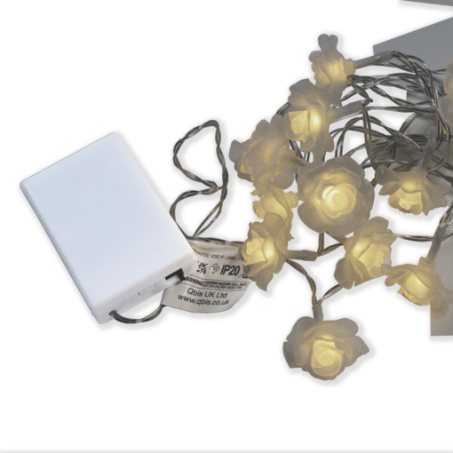 16 Rose String Battery Lights, 2m long for indoor use