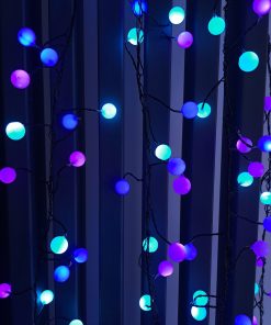 pastel purple 120 Pastel LED Berry Cluster Lights on Black Wire. Plug in Garland Fairy Lights