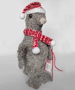 penguin1 Cute little Christmas Penguin (33cm/13") tall with hat, scarf and battery operated lights