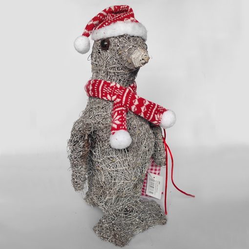 penguin1 Cute little Christmas Penguin (33cm/13") tall with hat, scarf and battery operated lights