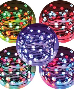 rgbusb2 100 Colour Changing micro lights on black wire with USB Plug, Remote Control, Timer, Multi Function & Dimmable