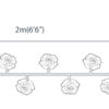 16 Rose String Battery Lights, 2m long for indoor use
