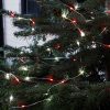 England Red and White Battery Powered Fairy Lights on Silver Wire. 100 opaque lights. Multifunction with Timer